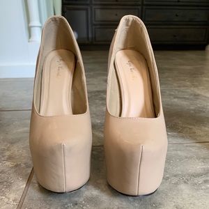 Nude Platform Pumps Heels